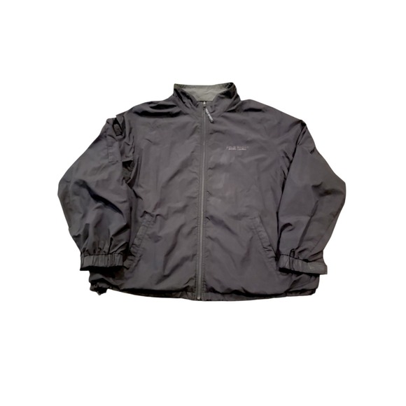 VTG Polo Sport Ralph Lauren Nylon Windbreaker Jacket Black XXL Zip Up Mesh Lined